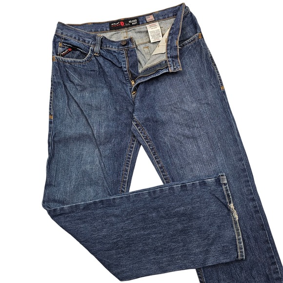 Ariat Other - Ariat FR M4 Relaxed Boot Jeans Mens 34x35 Blue Denim Flame Resistant Workwear